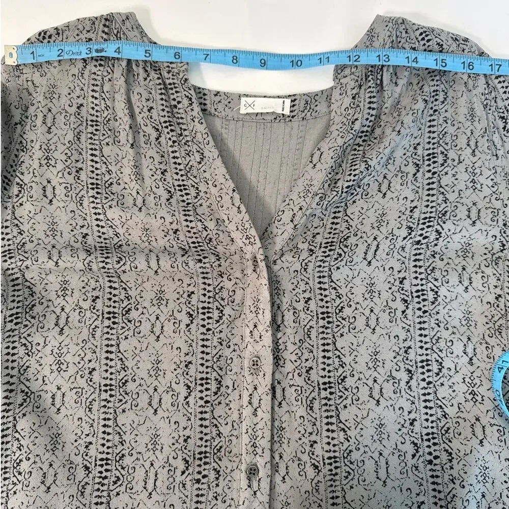 Gentle Fawn Hi-Low  Ruffle Hem Mini Tunic Dress Neutral Black & Grey Small - Picture 9 of 9